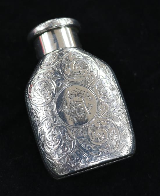 A silver bottle-shaped vesta case, The Maze, Mortons Patent, Birmingham 1901, Marks & Cohen
